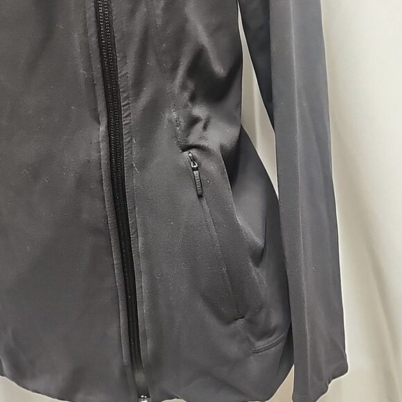 Athleta Blissout Black Jacket Thumbs Holes Wicking Full Asymmetric Zip Womens S - Picture 3 of 14
